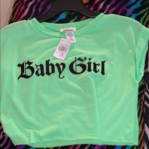 Medium , Baby Girl cropped tee .